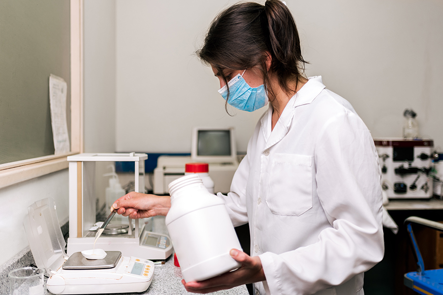 young woman in lab